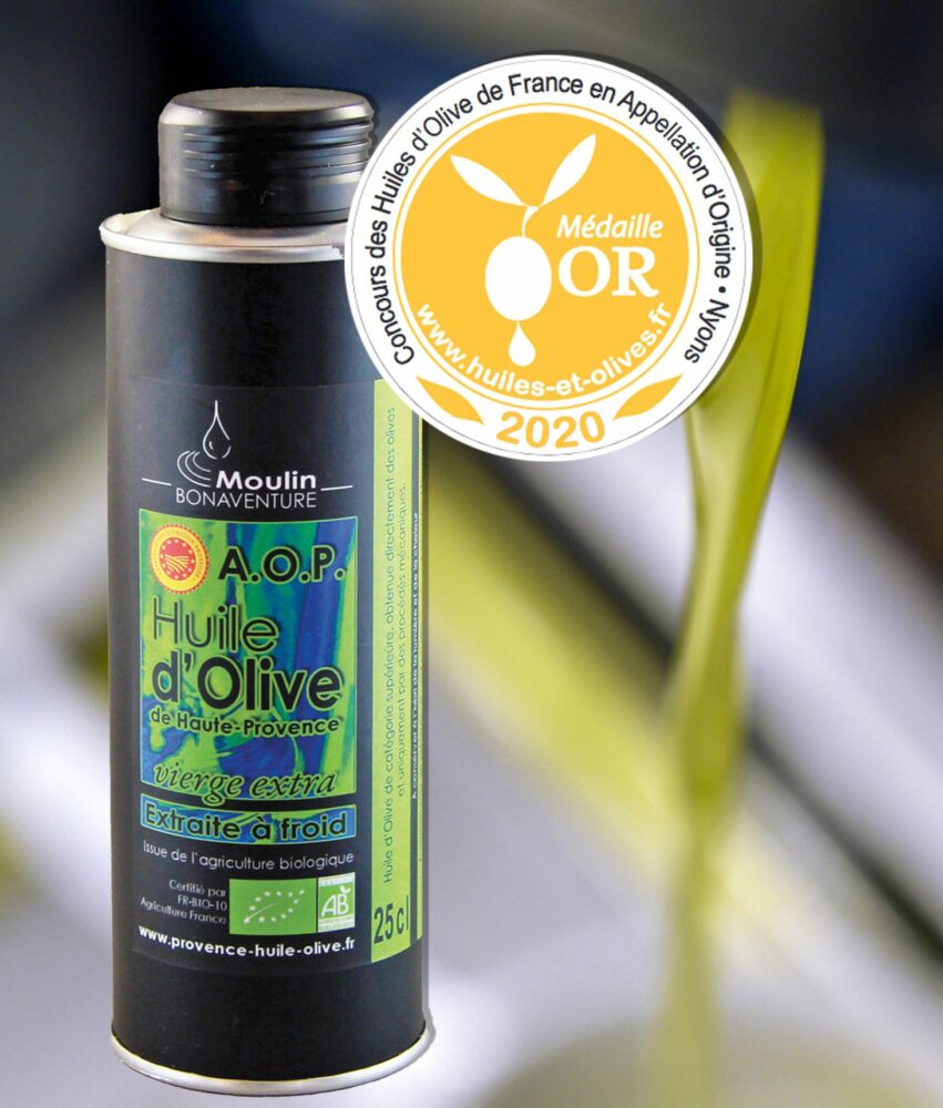 Huile d'olive bio AOP de Haute-Provence des Terres de Bonaventure